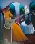 "Lady with Guitar" (J. E. Gourgue)